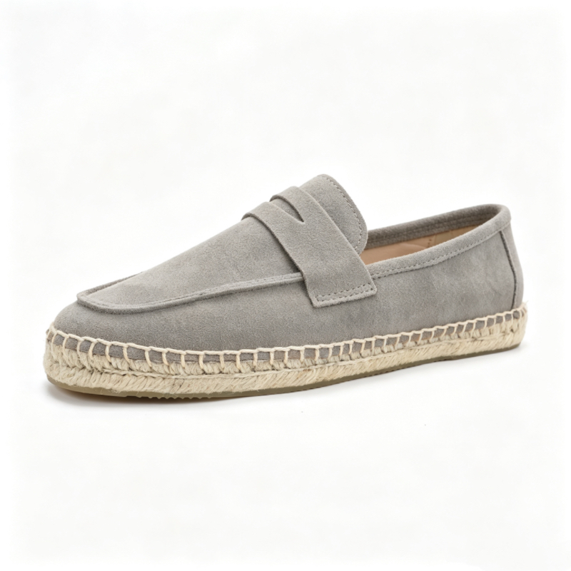 Espadrille Slip On - Mocassini Unisex in Camoscio con Suola