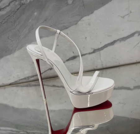 Casual Sandal Leather - Sandali con plateau in pelle metallizzata,